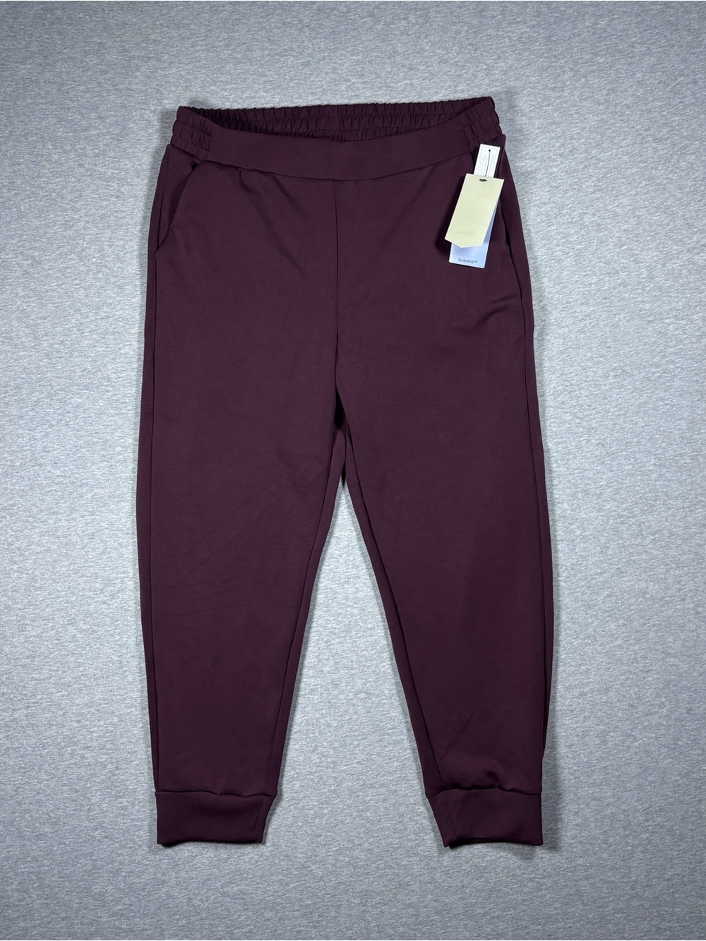 Avia ScubaKnit Joggers Women’s Size Large Burgundy High Rise Comfy Soft NWT